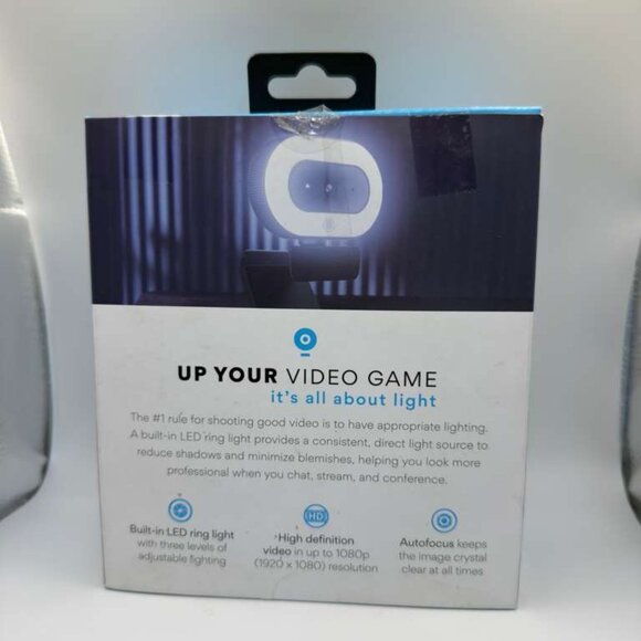 MEE USB Camera 1080P HD Webcam with LED Ring Light & Microphone for PC/Laptop - Picture 2 of 2